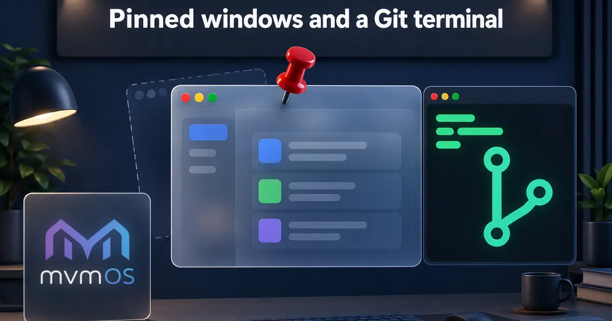 Pinned windows and a Git terminal