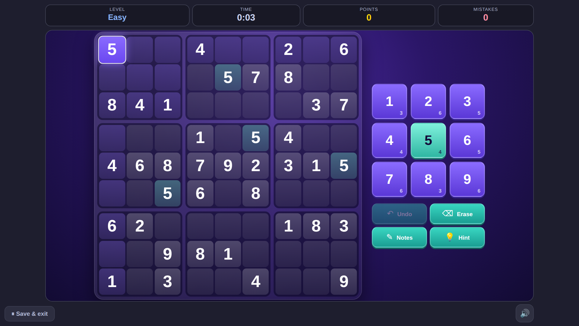 Sudoku desktop screenshot 2