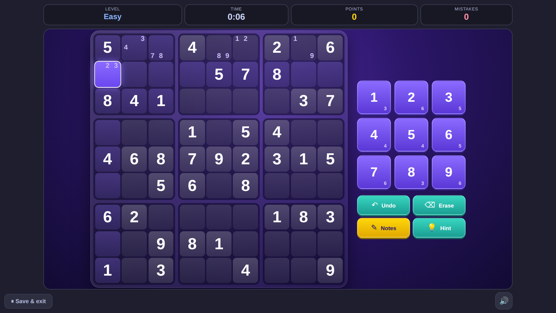 Sudoku desktop screenshot 3