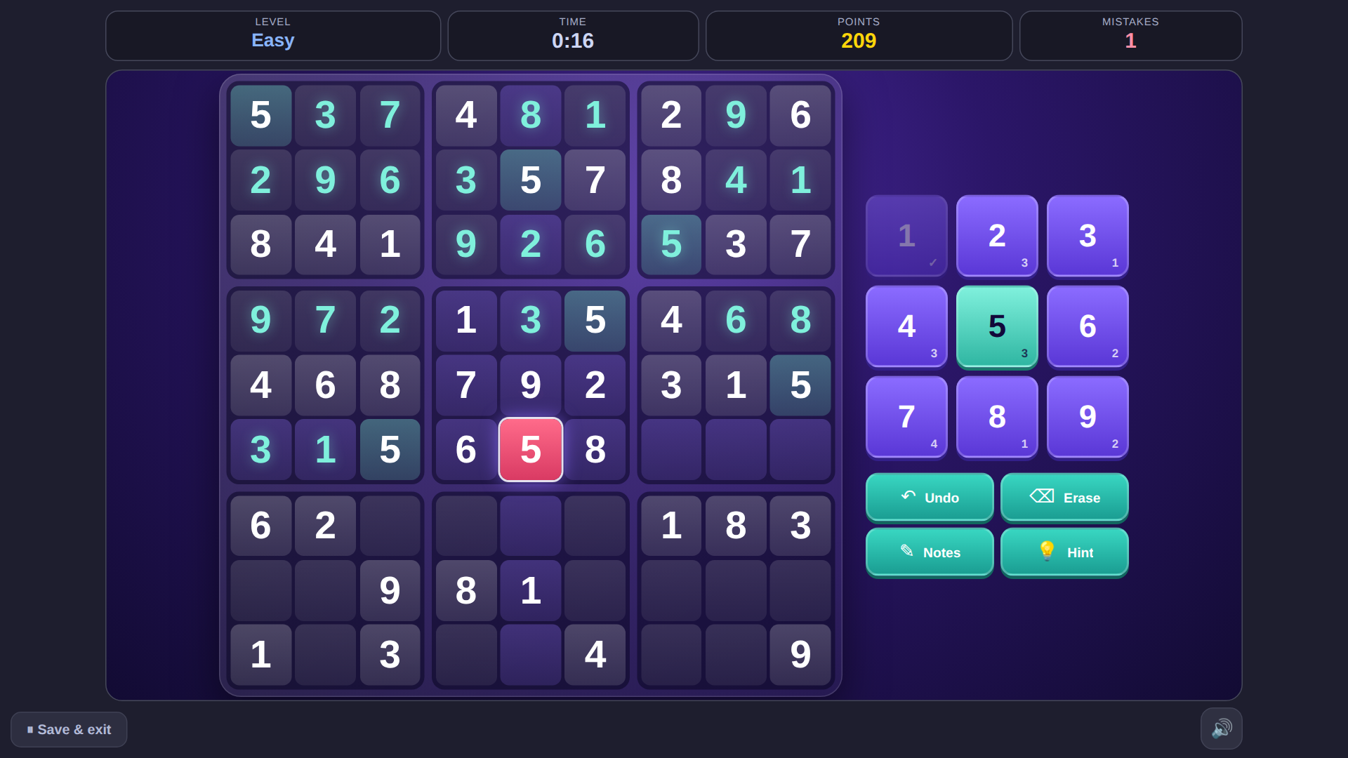 Sudoku desktop screenshot 4
