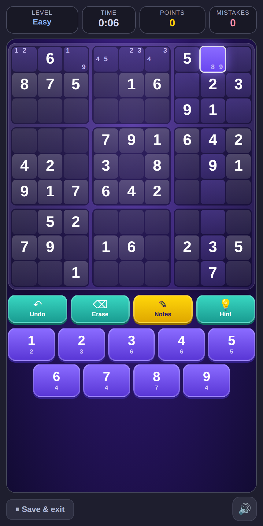 Sudoku phone screenshot 2