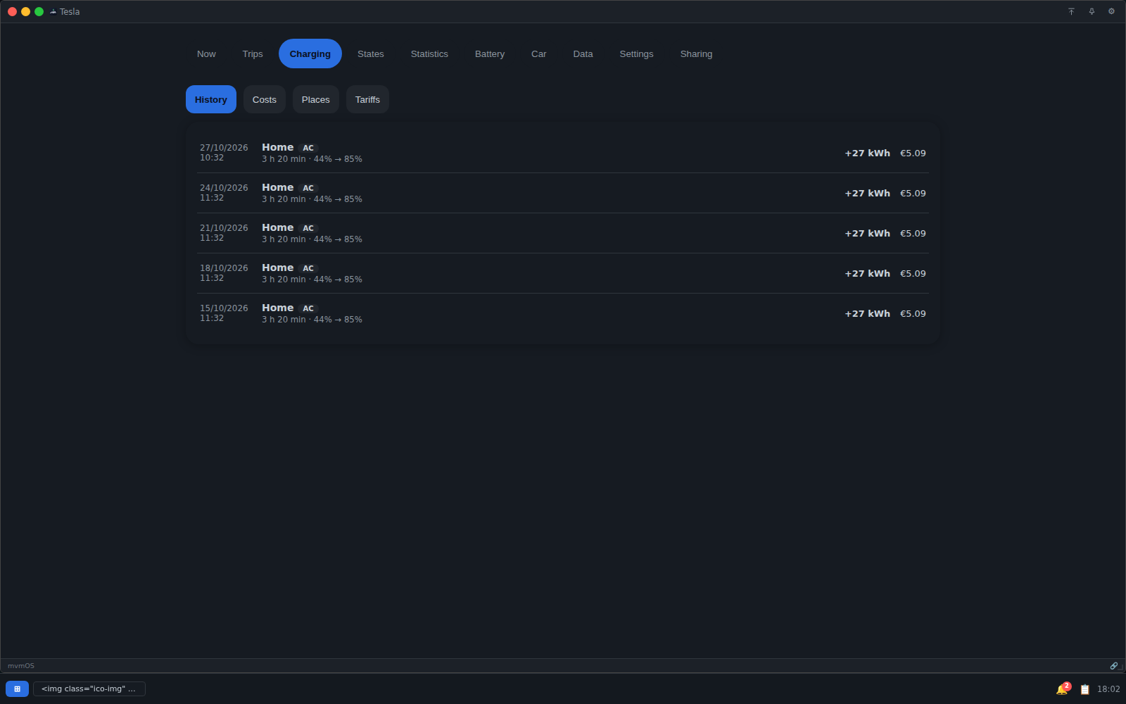Tesla desktop screenshot 3